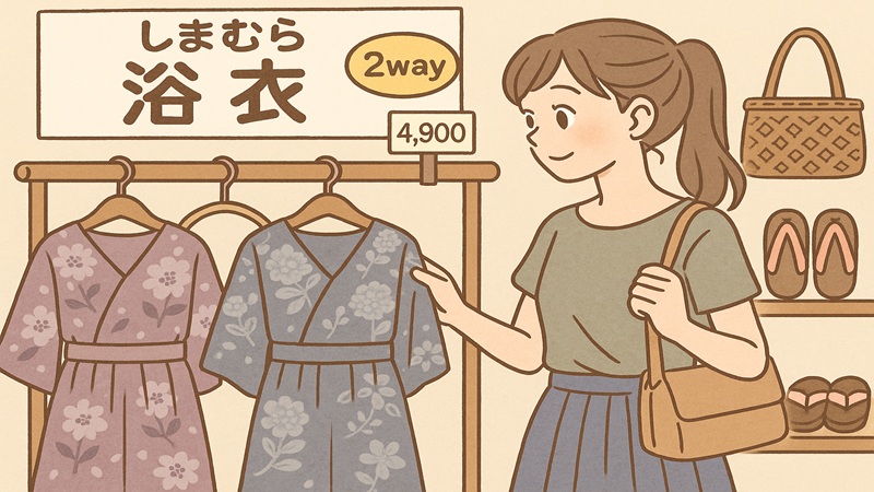 浴衣ワンピースの大人ものをしまむらで見つける