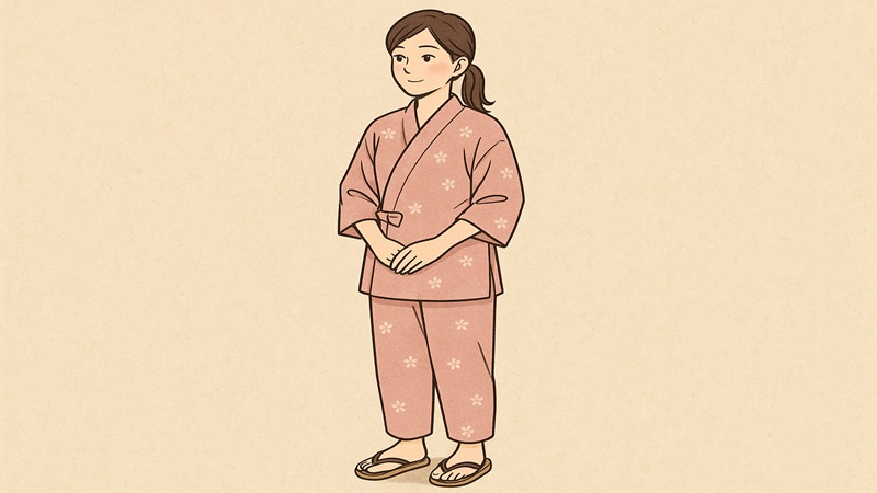 作務衣の女性の着こなしとの違い