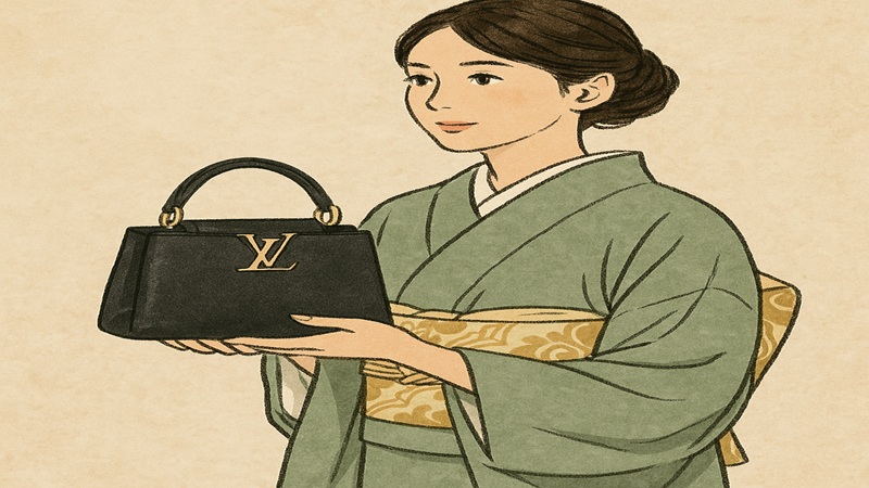 革素材のヴィトンは和装に合う？