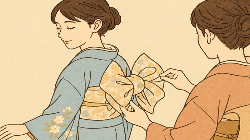訪問着の変わり結び。既婚や20代の上品な着こなし