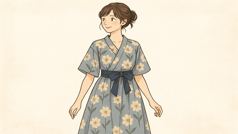 浴衣みたいな服とワンピースで叶える大人の和モダンスタイル