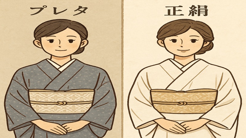 プレタと正絹の印象の違い