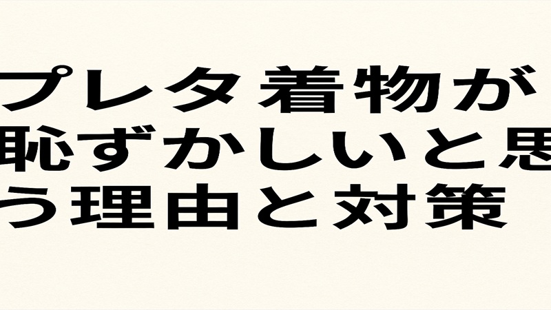 プレタ着物が恥ずかしいと思う理由と対策