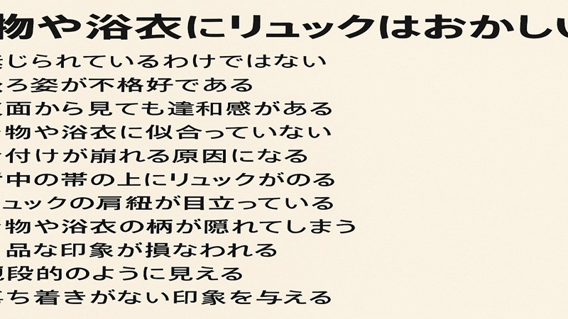 リュックはおかしい？浮かない選び方