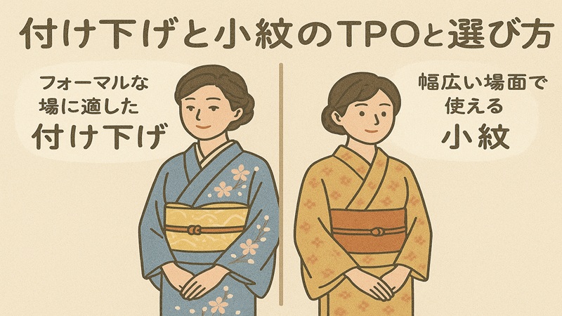 付け下げと小紋のTPOと選び方